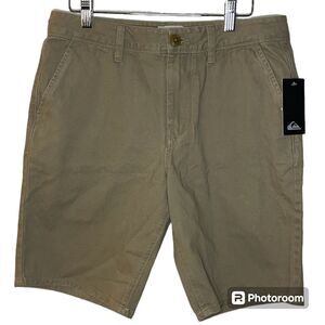Quiksilver Mens Shorts Union Straight Fit Chino Shorts Khaki 29 Golf NEW Surf